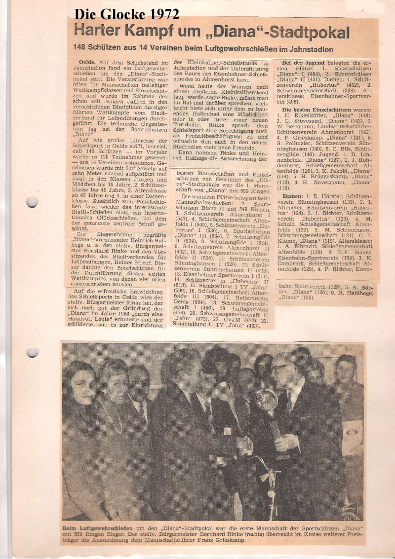 Bericht ueber Bogenabteilung 1972