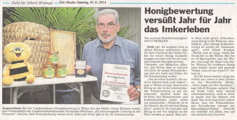 Zeitungsbericht der Glocke vom 01.11.2014