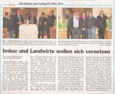Glockenbericht ueber die JHV 2016 des KIV-Warendorf Beckum